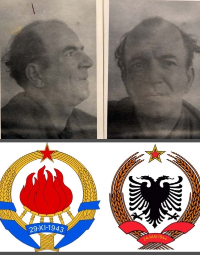 Arif Gjyli, i torturuar në hetuesi, si dhe dy modelet e stemave të republikave të Jugosllavisë dhe Shqipërisë