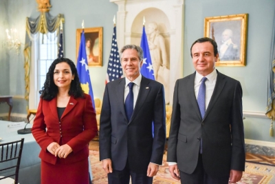 Presidentja e Kosovës dhe Kryeministri Kurti takohen me Sekretarin amerikan Blinken
