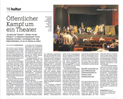 Media gjermane: “Rroftë Teatri!”, “Poshtë Diktatura!” në Tiranë