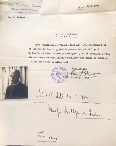 1944/Një dokument i Dom Shtjefën Kurtit