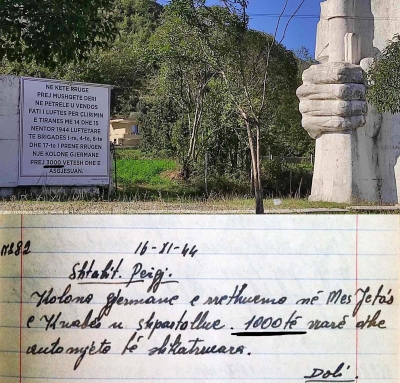 Dokumenti i vitit 1944 dhe lapidari në Myshqeta