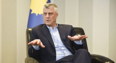 Thaçi kërkon t&#039;i hiqet taksa Serbisë, por e përdorë një fjalë tjetër