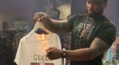 50 Cent djeg bluzën e firmës Gucci
