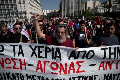 Protesta kundër reformave të qeverisë greke, punonjësit në grevë