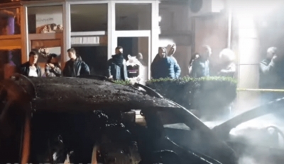 Djegja e makinës së gjyqtarit në Shkodër, kamerat fiksojnë dy persona