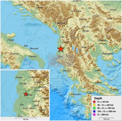 Shkundet Shqipëria – Tërmet me magnitudë 4 i shkallës rihter, epiqendra afër Lushnjes