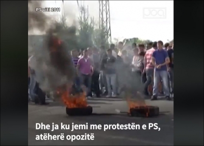 Ankohet se i bllokojnë rrugën, Vasili i nxjerr videon kur Rama digjte rrugët e Shqipërisë pasi humbi Tiranën