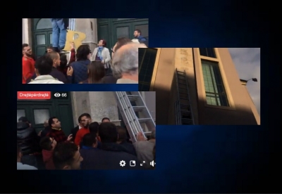 Artistët denoncojnë Veliajn dhe policinë, rivendosin shkronjat te godina e Teatrit Kombëtar