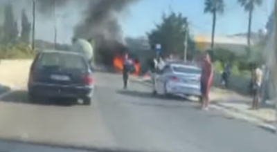 VIDEO/ Merr flakë makina në autostradën Tiranë-Durrës