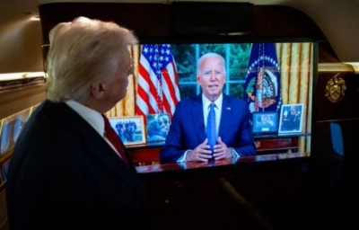 ‘Joe, je pushuar nga puna!’/ Donald Trump ndjek fjalimin e Biden nga avioni! Ja ironia me presidentin amerikan