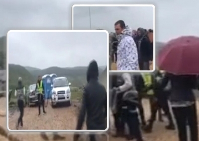 VIDEO/ I braktisën në shi e të ftohtë/ Korçarët përplasen me prefektin