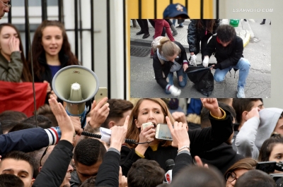 Studentë dinjitozë dhe qytetari! Fotot pas protestës