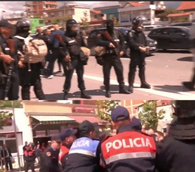 Policët e Lleshit me kallashnikovë kundër banorëve të Unazës së re