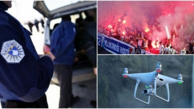 Kapen 8 çekë me dron në stadiumin e Prishtinës, gati të valëvisnin &#039;Kosova është Serbi&#039;!