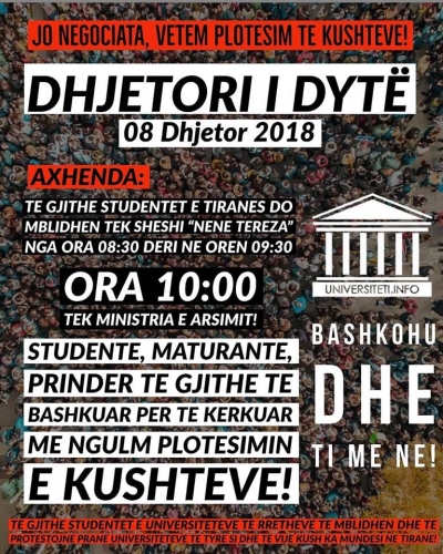 Studentët paralajmërojnë “Dhjetorin e dytë”, ja çfarë do të ndodhë sot