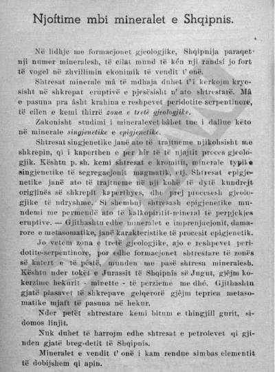 Studimi i 1941/Fshatrat e Shqipërisë që kanë rezerva ari, argjendi e mineralesh të pasura