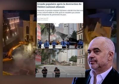 &#039;Një pjesë e kulturës shqiptare mori fund&#039;/ &#039;Le Figaro&#039;: Zemërim popullor pas shembjes së Teatrit Kombëtar