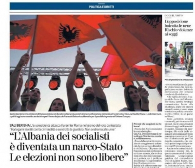Berisha për ‘La Stampa’/ “Shqipëria e socialistëve, një Narko-Shtet. Zgjedhjet nuk janë të lira!”