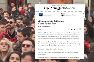 The New York Times: Studentët detyruan qeverinë të anulojë një pagesë të dyfishtë