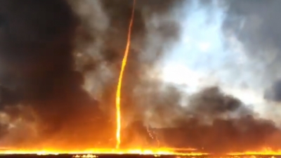 Video/ E frikshme, në Britani filmohet tornado zjarri