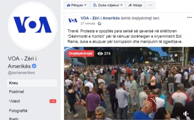 Zëri i Amerikës transmeton LIVE protestën e madhe kombëtare të opozitës