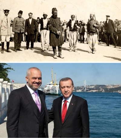 Haxhi Qamili në vitin 1915 dhe Rama e Erdogan në kohët e sotme