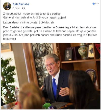 SMS/ “Zhdëpet në dru efektivi i Rrugores”, Berisha tregon autorët: Pse policia fsheh ngjarjen