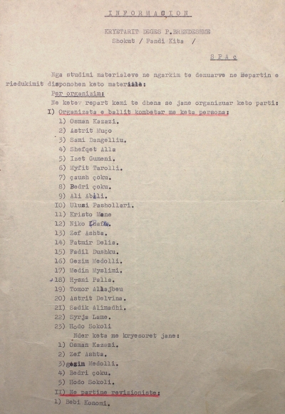 1973/Si kategorizoheshin në ballistë, zogistë, etj, të dënuarit politikë në Spaç