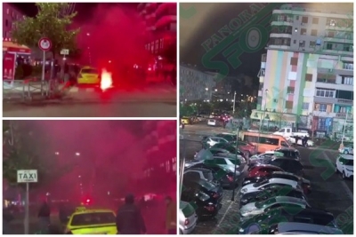 Derbi Partizani-Tirana/Policia shoqëron në Komisariat disa tifozë, pas përplasjeve të dhunshme në rrugët e Elbasanit