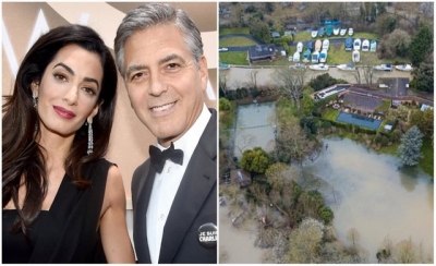 Përmbytet shtëpia e George dhe Amal Clooney nga stuhia që goditi Anglinë