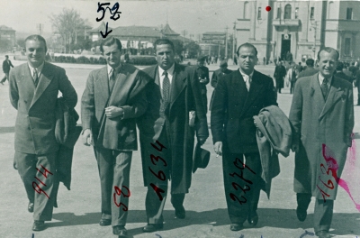 Nga e majta: Lukë Vila, Asllan Ypi, Tefik Deliallisi, Mikel Kilica dhe Tomor Ypi