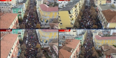 Pamje nga droni e protestës madhështore