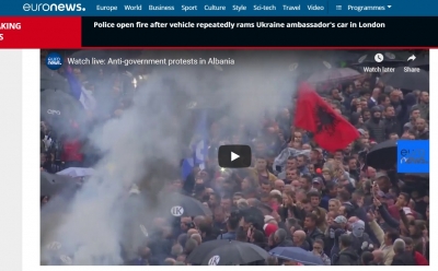 EuroNews, VOA e të gjitha mediat prestigjioze botërore LIVE nga protesta në Tiranë