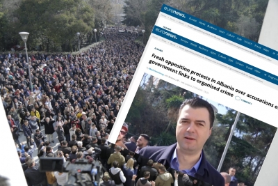 Protesta e opozitës në ‘Euronews’: Mijëra para Kuvendit për lidhjet e qeverisë me krimin e organizuar