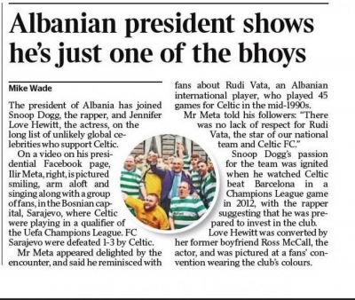 Prestigjozja &#039;The Times&#039;: Meta, personaliteti botëror që i ‘bashkohet’ Celtic