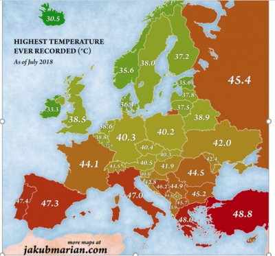 Harta/ Cila është temperatura më e lartë që ka shënuar termometri në Shqipëri