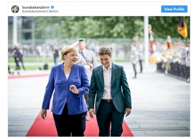 Merkel flet me Ramën për pikturat, me kryeministren serbe për ekonominë