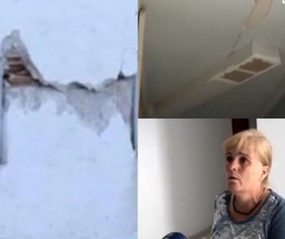 VIDEO/ Dëmtohet rëndë pallati në Tiranë, goditen kollonat kryesore. Banorët apel qeverisë: Na ndihmoni