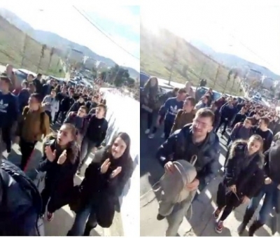 Elbasani vjen në Tiranë, mbërrijnë qindra studentë