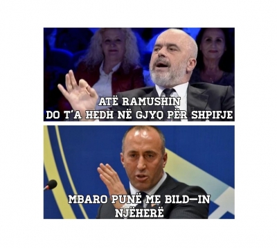 Përgjigja e Haradinajt për turpin e  Ramës (meme)