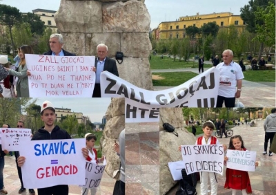 'Skavica = Genocid’/ Protestë kundër ndërtimit të hidrocentralit në Dibër