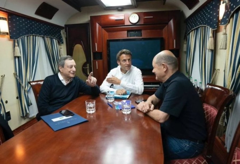Publikohet fotoja, Macron, Draghi dhe Scholz në një tren për në Kiev