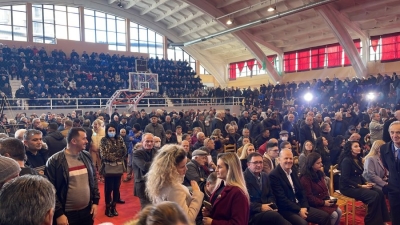 Sali Berisha në Shkodër, mbushet plot Pallati i Sportit