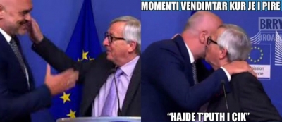 Ngatërron datën e zgjedhjeve dhe puth Ramën, plasin memet në rrjet për Juncker (FOTO)
