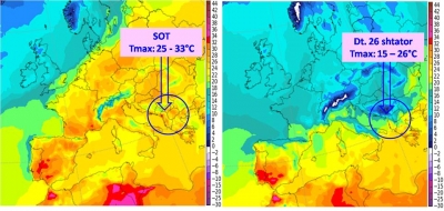 Moti ndryshon nga java e ardhshme, temperaturat në rënie…