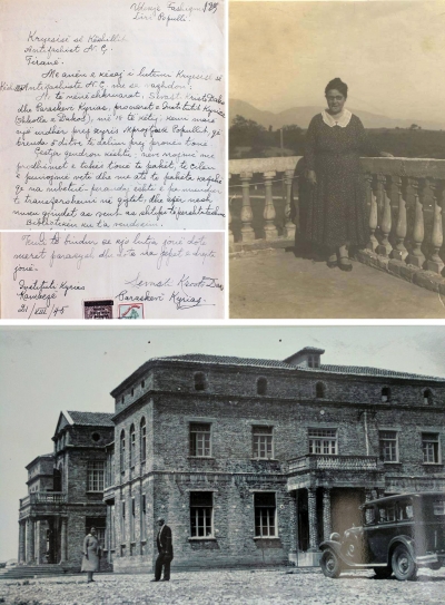 1945/Letra e motrave Parashqevi dhe Sevasti Kyrias për largimin nga shtëpia dhe dëmtimin e bibliotekës