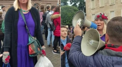 Një qytetare angleze ndan ushqim për studentët në protestë: Mos lejoni që politika t’iu ndalojë