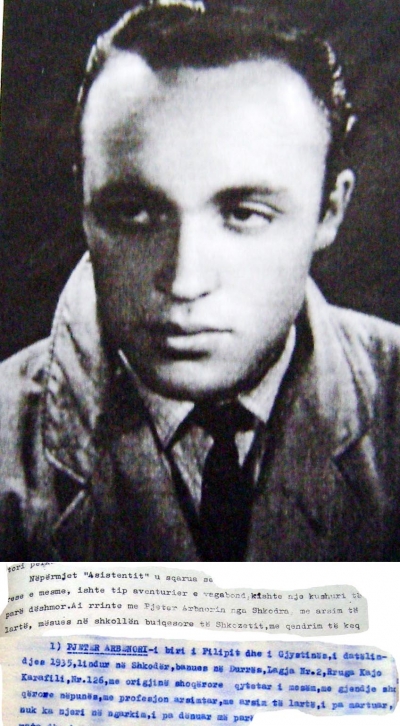 Pjetër Arbnori në vitin 1960. Bashkëlidhur pjesë të procesit