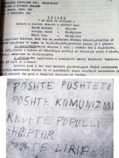 1990/Tre vjet burg për 19-vjeçarin që shkroi trakte në Shkodër